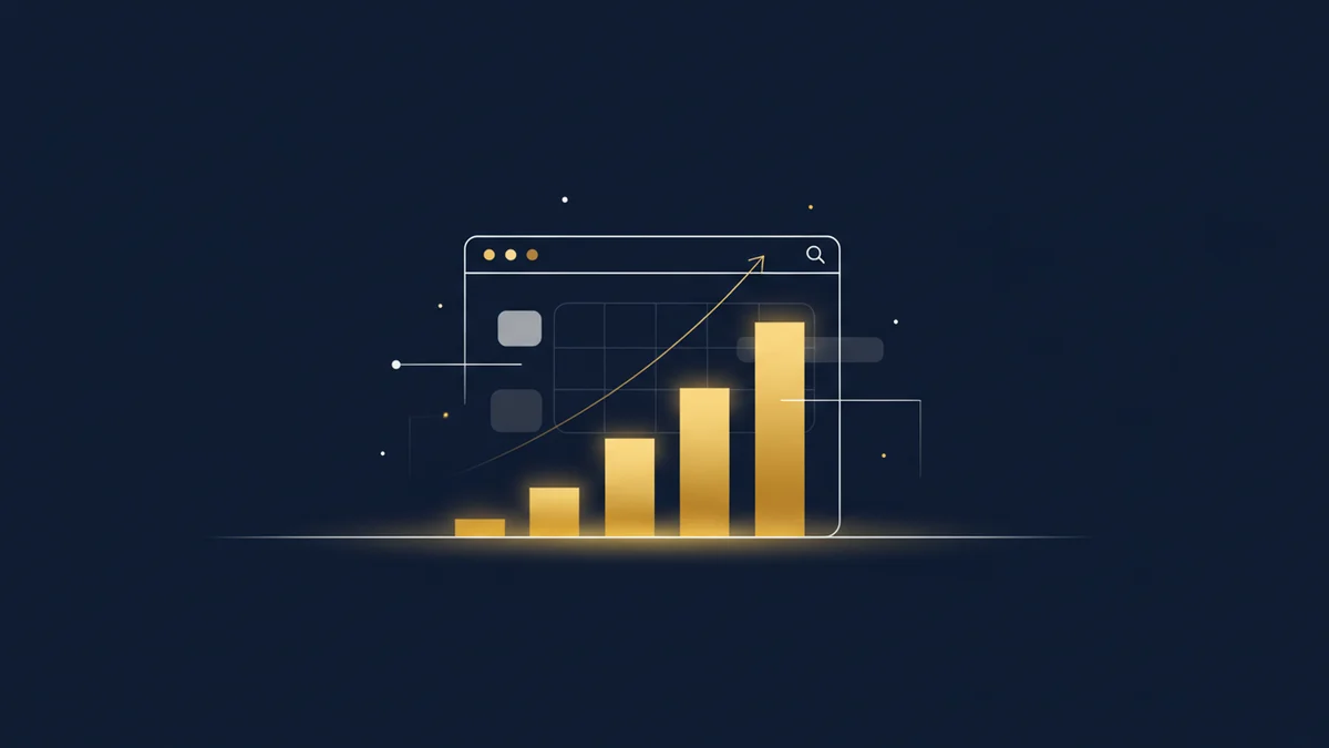Content engine analytics showing organic traffic growth